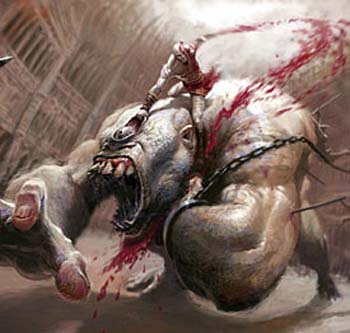 kratos sur une bete sanglante